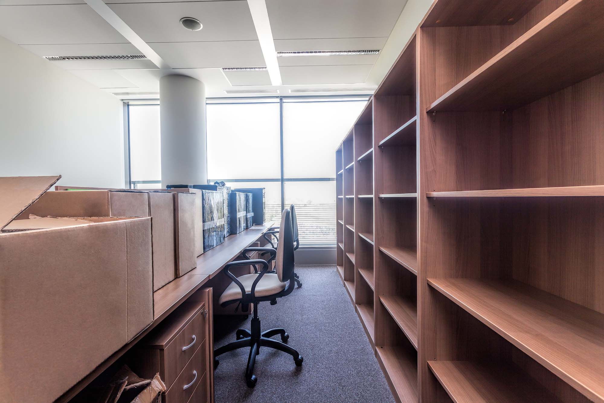 Shelves and paper boxes, moving to new office building Belfast | County Down | County Antrim
